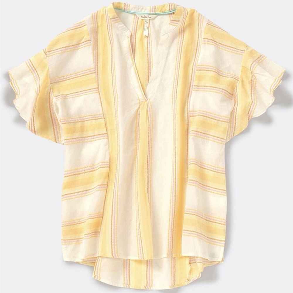 MATILDA JANE | Cotton Yellow and Cream Striped Blouse